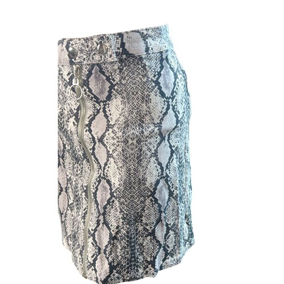Altar'd State Front Zip Snakeskin Print Mini Skirt Small Y2K Rave 90s - Picture 4 of 10